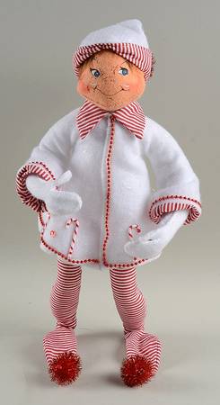 Annalee Christmas Doll Candycane Elf-White - No Box