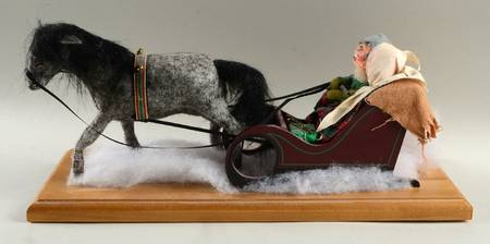 People Christmas Sleigh Ride Couple With Horse  - No Box