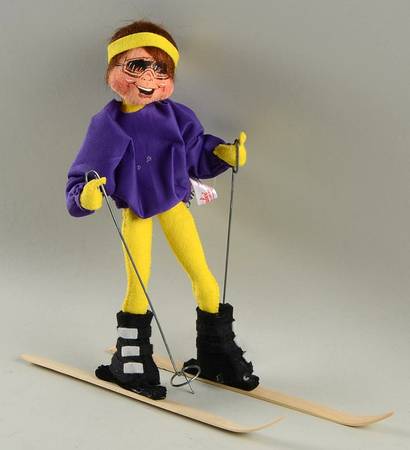 Annalee Christmas Doll Skier-Yellow - No Box