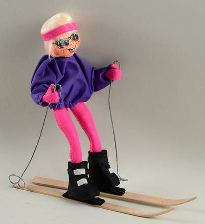 Annalee Christmas Doll Skier-Fucshia - No Box