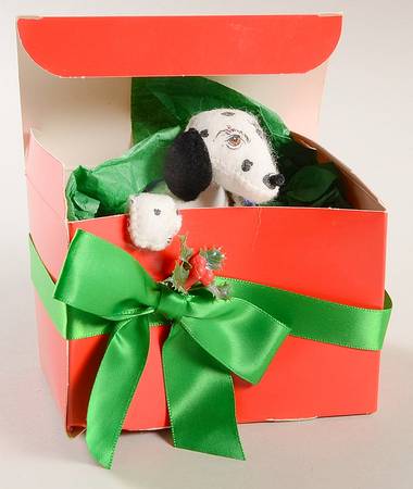Annalee Christmas Doll Puppy Present Dalmation  - No Box