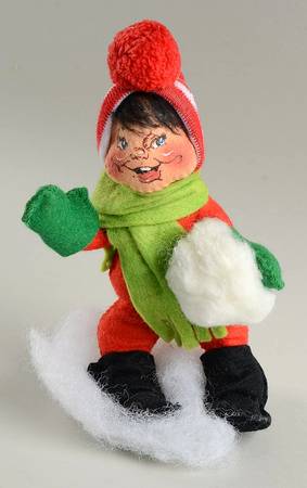 People Christmas Boy With Snowball Red Hat - No Box