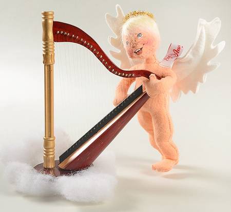 Annalee Christmas Doll Angel With Harp - No Box