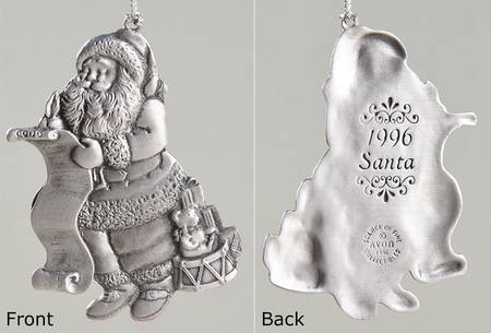 Annual Pewter Ornament Santa - No Box