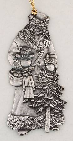 Annual Pewter Ornament Father Christmas - With Box