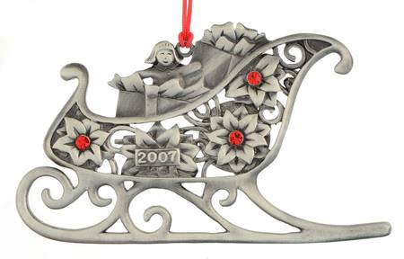 Annual Pewter Ornament Sleigh - Boxed