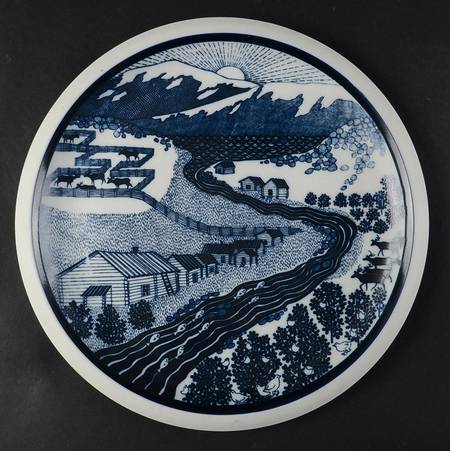 Arabia Single Release Plates Landscape With Stream - Boxed