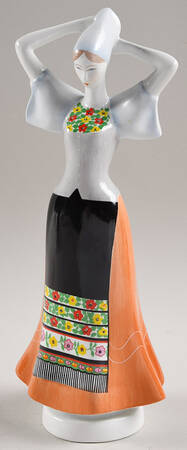 Aquincum Figurines Folk Woman-Apron With Fringe - No Box