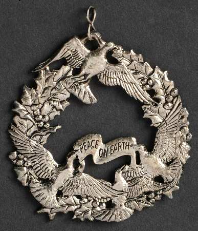 Arthur Court Christmas Ornaments Peace On Earth - No Box