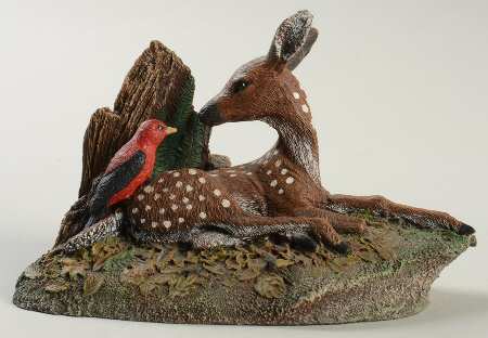 Woodland Seasons Fawn & Scarlet Tanager - Boxed
