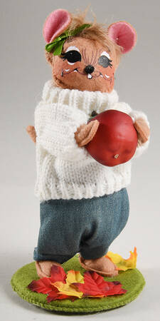 Thanksgiving Mice Apple Picking Girl Mouse - No Box