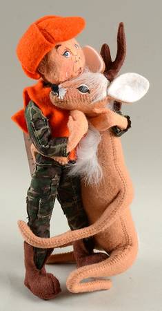 Annalee Dolls Hunting Buddies-Hunter Holding Deer - No Box