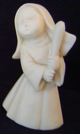 Religious Figurines Nun-Baseball Bat - No Box
