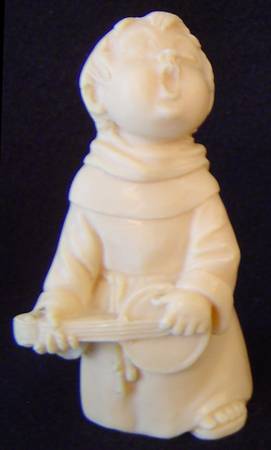 Religious Figurines Monk W/ Banjo - With Box