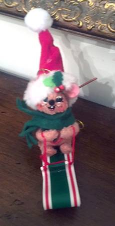 Annalee Christmas Ornaments Toboggan Mouse - No Box