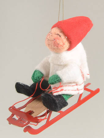 Annalee Christmas Ornaments Kid On Sled  - No Box