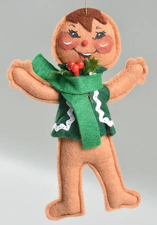 Annalee Christmas Ornaments Gingerbread Boy-Green Vest - No Box