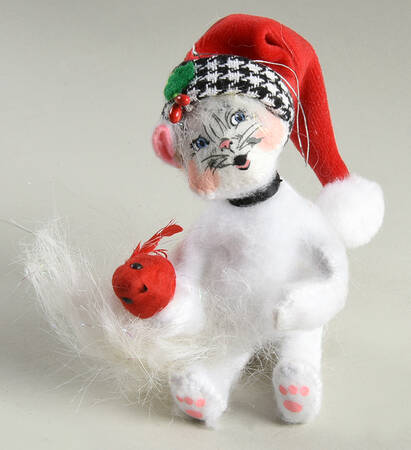 Annalee Christmas Ornaments Kitty Holding Cardinal - No Box