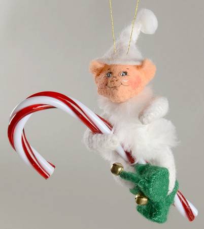 Annalee Christmas Ornaments Candycane Elf-White - No Box