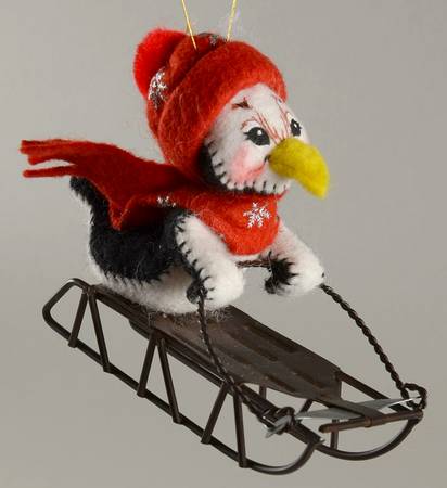 Annalee Christmas Ornaments Sledding Penguin - No Box