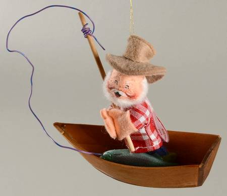 Annalee Christmas Ornaments Fishing Santa - No Box