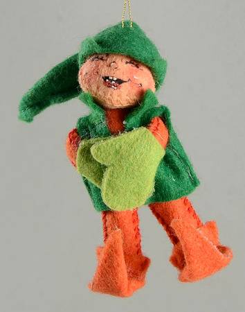 Annalee Christmas Ornaments Orange & Green Elf - No Box