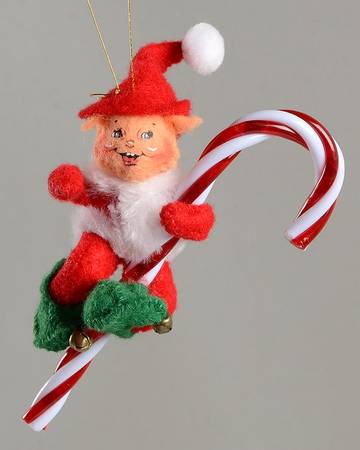 Annalee Christmas Ornaments Candycane Elf-Red - No Box