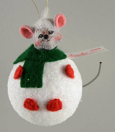 Annalee Christmas Ornaments Snowball Mouse - No Box