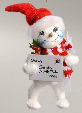 Annalee Christmas Ornaments Snowman With Letter - No Box