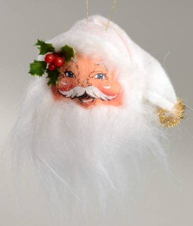 Annalee Christmas Ornaments Santa Head-White - No Box