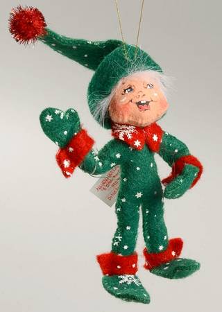 Annalee Christmas Ornaments Snowflake Elf-Green - No Box