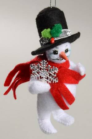 Annalee Christmas Ornaments Silver Sparkle Snowman - No Box