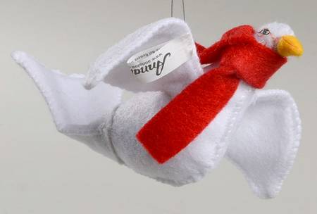 Annalee Christmas Ornaments Dove Ornament With Red Scarf  - No Box