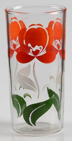 Swanky Swigs Glassware Red Floral - No Box