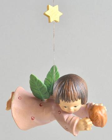 Ferrandiz Flying Angel Ornaments Angel With Walnut - Boxed