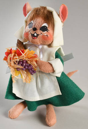 Thanksgiving Mice Pilgrim Mouse Girl-Green - No Box