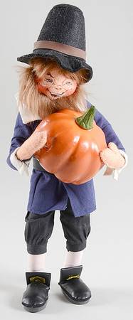Thanksgiving Pilgrim Man With Pumpkin - No Box