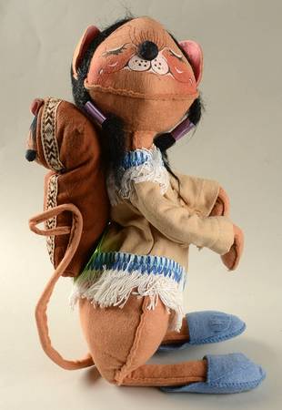 Thanksgiving Mice Indian Girl Mouse W/Papoose - No Box