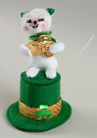 St Patrick's Day Mice Lucky Irish Mouse With Coins - No Box
