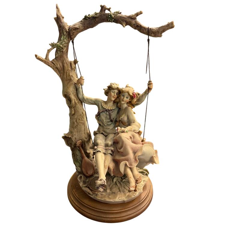 Romance-Love Lover's On A Swing-Round Base - No Box