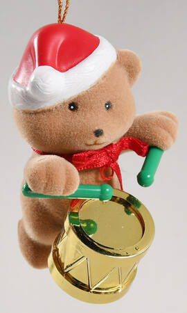 Avon Ornaments Merry Marchers -Teddy With Drum - With Box