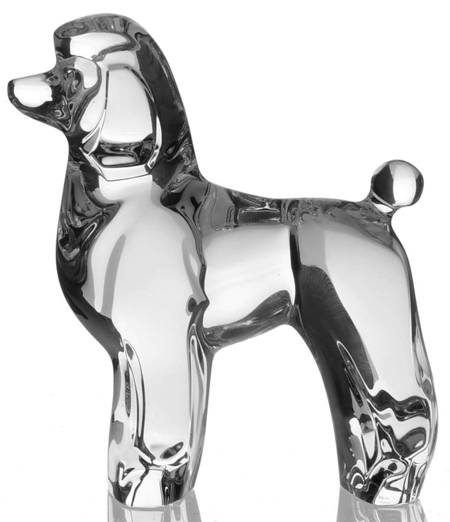 Baccarat Crystal Figurines Poodle-Clear-Dog - No Box