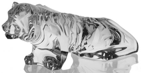 Baccarat Crystal Figurines Tiger-Back Legs Down - Boxed