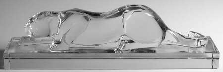 Baccarat Crystal Figurines Heritage Panther On Clear Base - Boxed