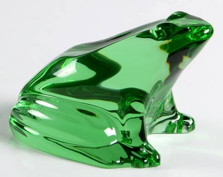 Baccarat Crystal Figurines Frog-Green - With Box Bx907