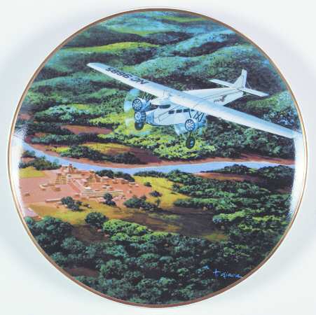 Pan Am-Pioneer Flights A "Tin-Goose" Over The Mayan Ruins - No Box