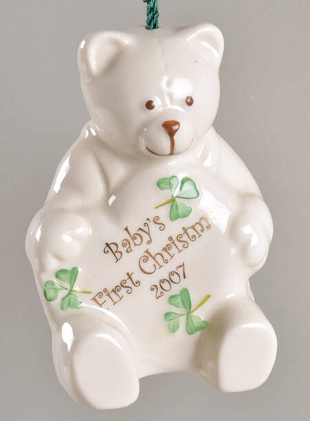 Babys 1st Christmas Shamrock Bear - No Box