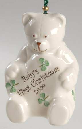 Babys 1st Christmas Shamrock Bear - No Box