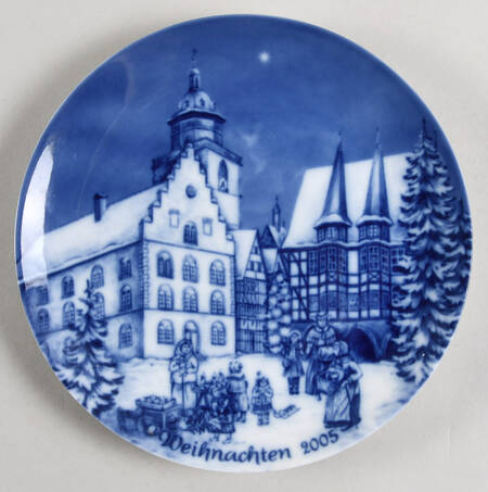 German Christmas Plates Christmas Eve In Alsfeld - No Box