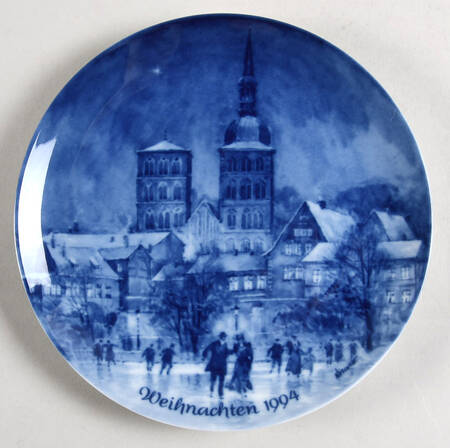 German Christmas Plates Christmas Eve In Stralsund - No Box
